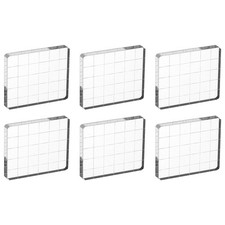 2.4"x2" Acrylic Stamp Block, 6Pcs Stamping Block with Grid Lines Rectangle
