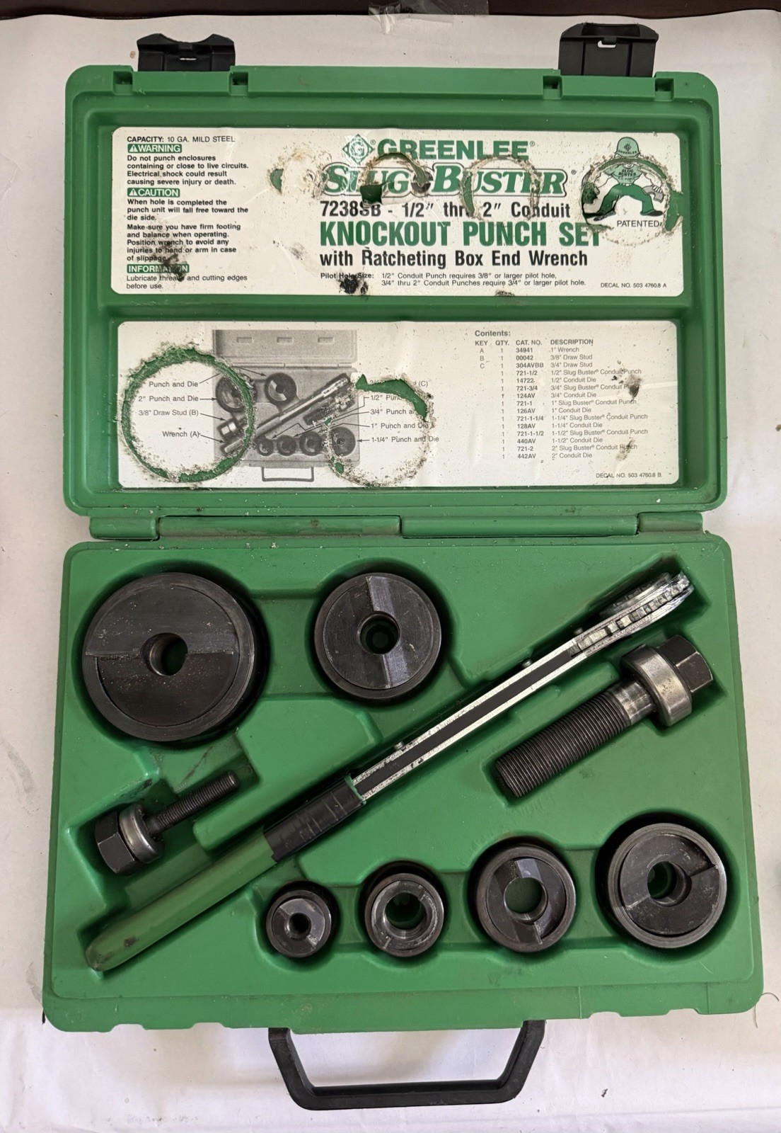 Greenlee 7238SB Manual Punch Driver Set w/case