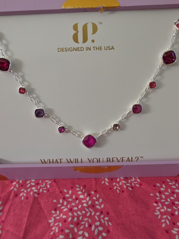 Ring Bomb Party Jewel Candy Necklace NK38114 "Adventure Awaits" Rio Heat/Silver