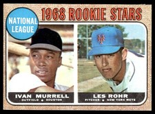 1968 Topps Baseball Card Ivan Murrell Les Rohr RC Rookie Stars #569 NM. rookie card picture