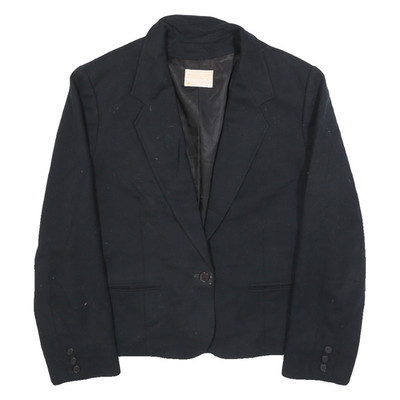 PENDLETON Damen Jacke schwarz Wolle tailliert S Knopfverschluss uni klassisch