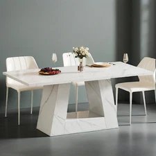 NEW Dining Table Faux Marble Dining Table Modern Kitchen Table Dining Room White