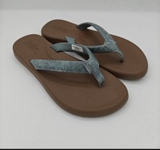 FloJos Womens Rosita Artisan Memory Flip Flop Sandals , Blue Size 8 M