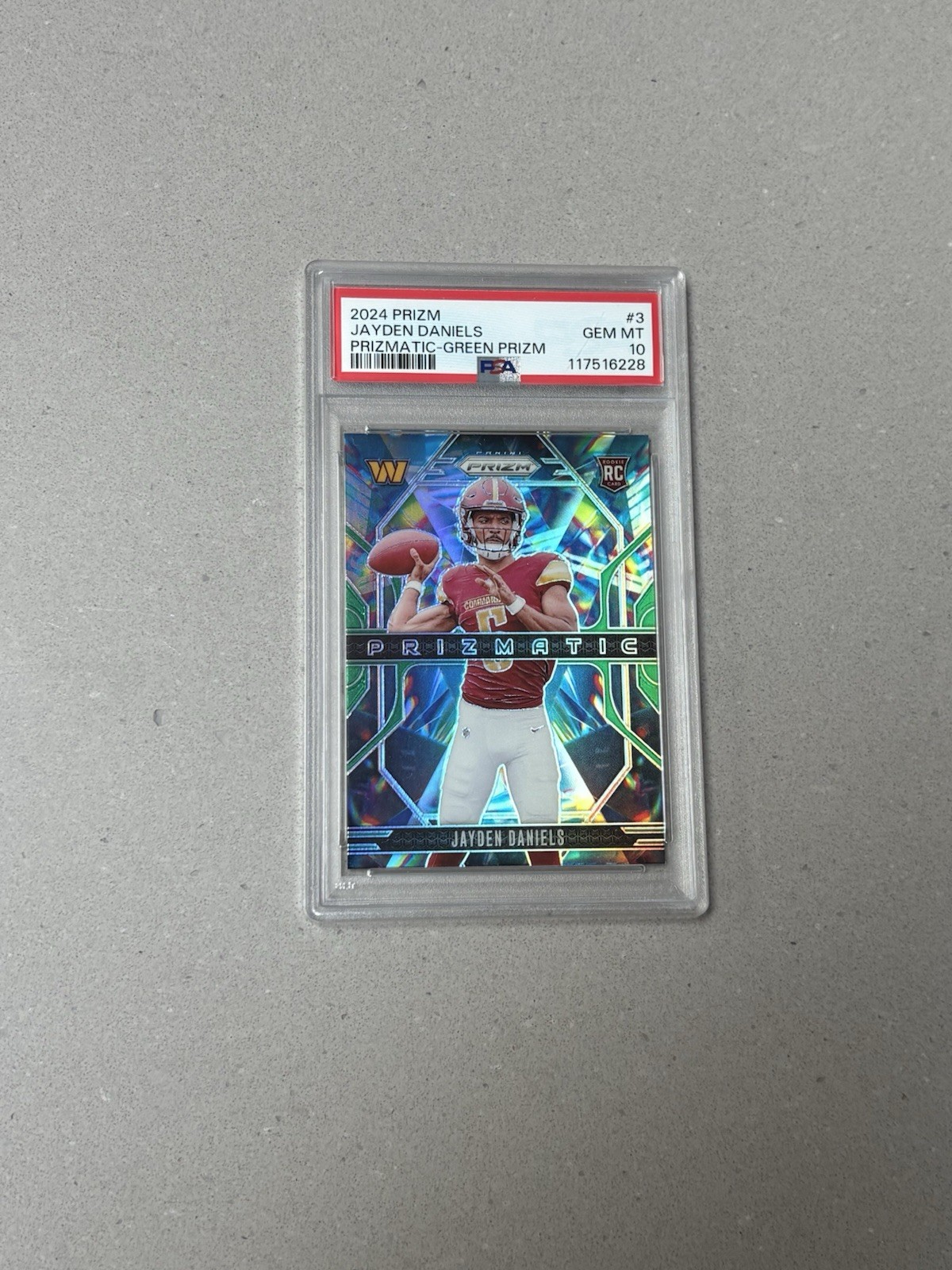 Jayden Daniels Panini Prizm Prizmatic #3 Green