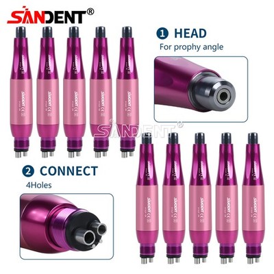 10X SANDENT Dental Hygiene Prophy Handpiece Air Motor 4 Holes With 4:1 Nose Cone