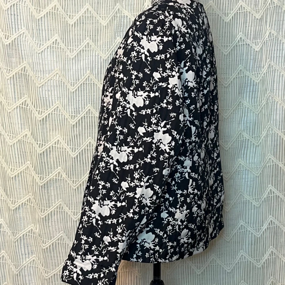 Coldwater Creek Sz 18 Black Ivory Button Down Suit Classic Business Jacket - Image 3 of 4