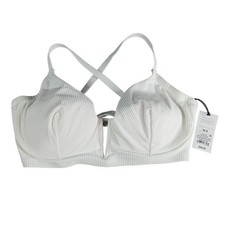 Shade Shore Swimwear Womens 38D White Bikini Top Underwire Padded Beach NWT