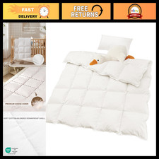 Cozy Goose Down Toddler Comforter - Warm Crib Blanket 41x48in, White