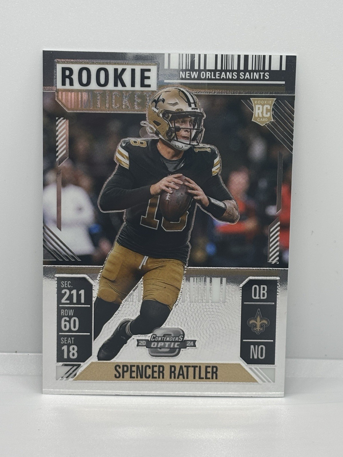 2024 Panini Contenders Optic Rookie Ticket RC Card Spencer Rattler #95 Saints