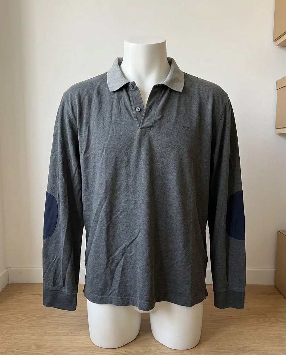 SUN68 GRIGIO SCURO NEL NERO MAGLIA MANICA LUNGA UOMO TG.XXL GRIGIO SCURO ORIGINA