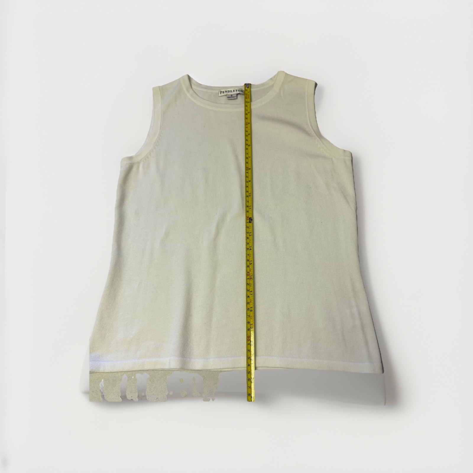 Pendleton White Sleeveless Knit Pullover Tank Shi… - image 4