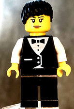 LEGO Town City Minifig Female Restaurant Worker Hostess Waiter Bar Tender Host