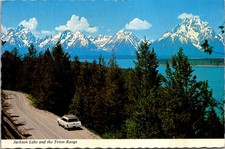Jackson Lake and Teton Range Wyoming Mountains Continental Postcard A983