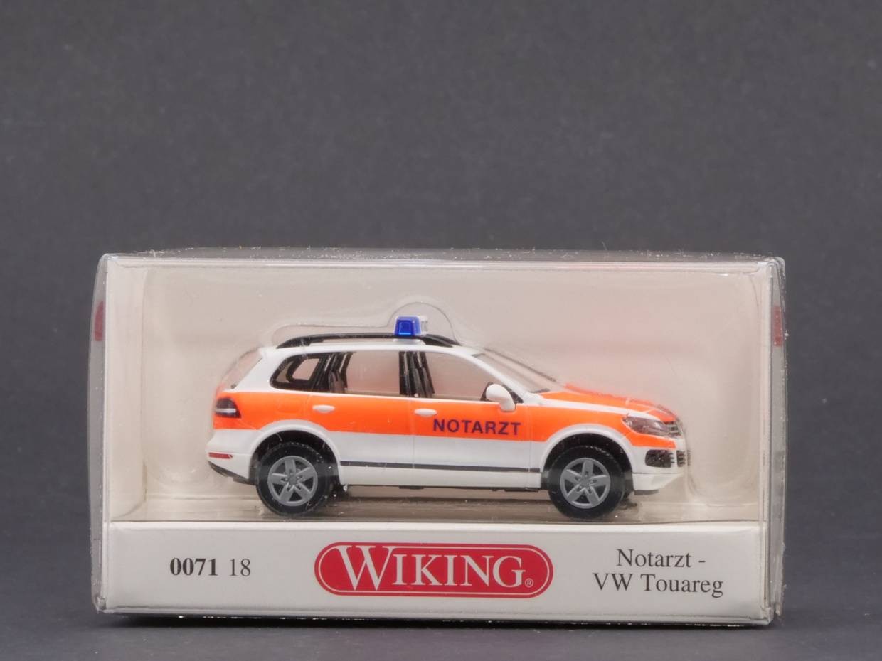 Wiking 007118 VW Touareg Notarzt Modellauto 1:87 H0 wie NEU! OVP BL 1706-23-16
