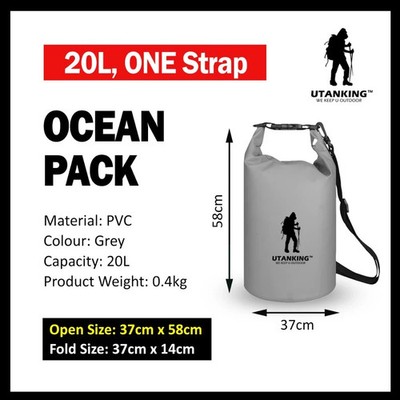 UtanKing  500D Waterproof Dry Bag Ocean Pack PVC | NEW 20L (One Strap)
