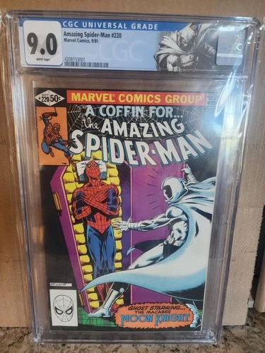 Amazing Spider-Man #220 (1981) CGC 9.0 w/Moon Knight Custom Label
