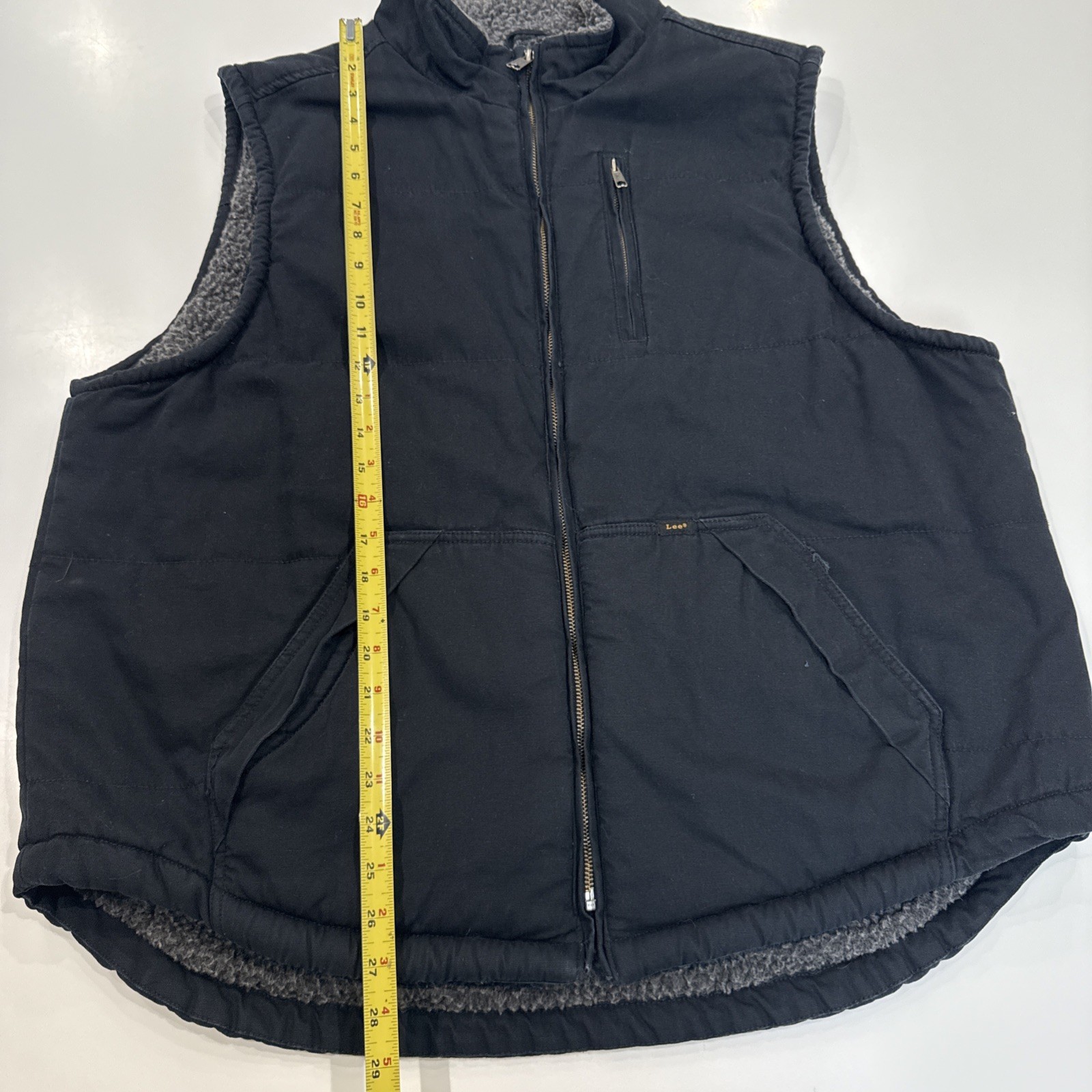 Lee Premium Select Vest Mens XL  black Sherpa Lined Sleeveless Jacket Warm thumbnail 6
