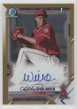 2021 Bowman Chrome Prospects Gold Refractor 15/50 William Holmes Auto 13gh