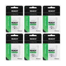 REACH Waxed Dental Floss, Mint, Plaque Remover for Teeth, Shred Resistant, Fl...