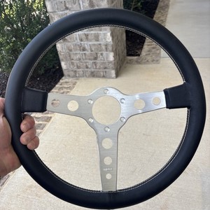 MOMO Prototipo Steering Wheel Heritage Silver Genuine Leather 350mm Brand New 