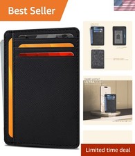 Sophisticated Real Leather Minimalist Wallet - RFID Security Front Pocket Design