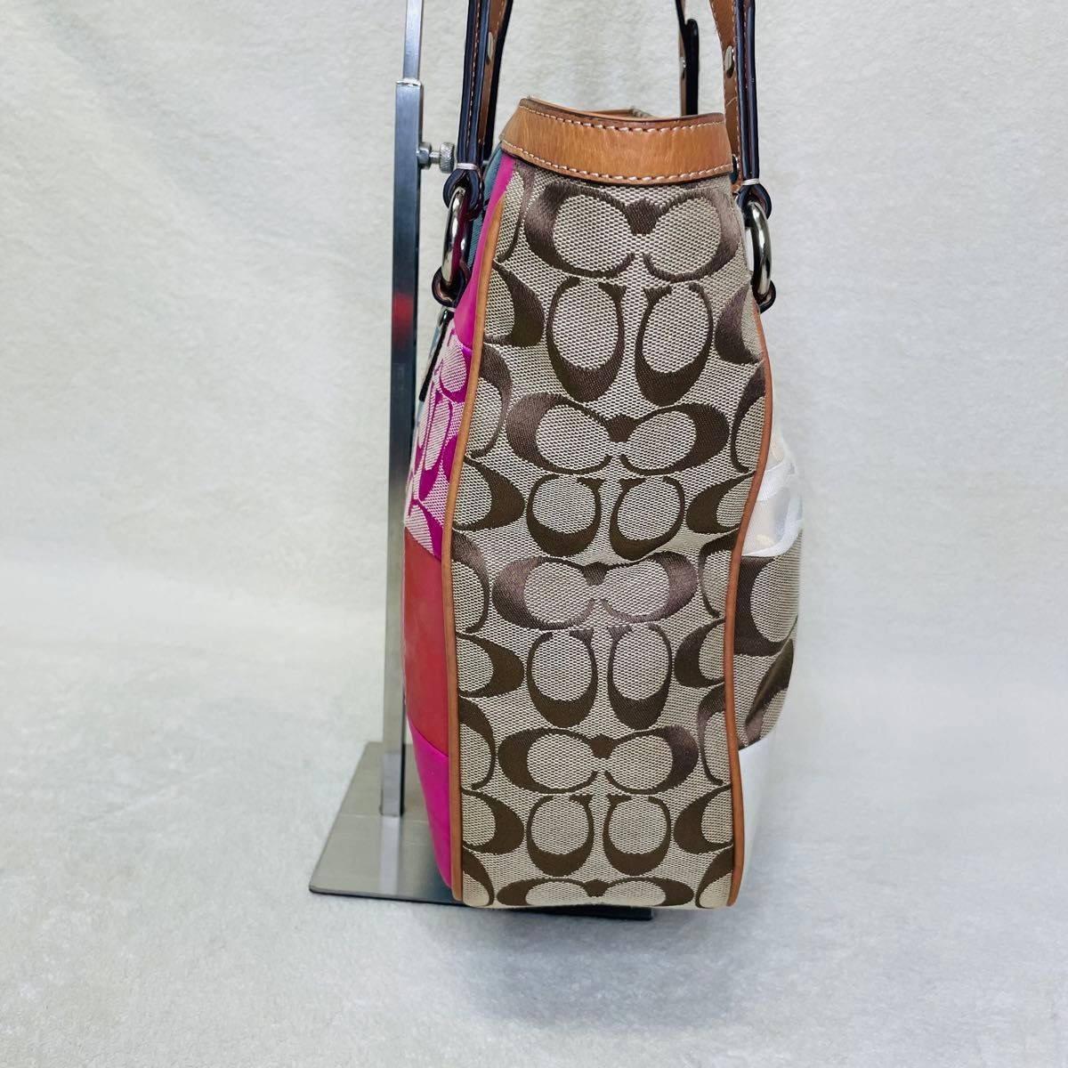 COACH Patchwork Tote Bag Signature Multicolor Can… - image 5
