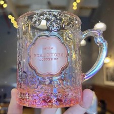 Starbucks Gradient Pink Glass Mug - Cherry Blossom, Beer & Coffee Style(12 oz)
