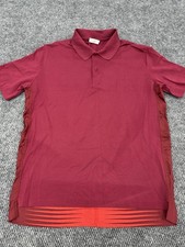 Balenciaga Paris Men’s Large Red Polo Shirt Cotton Front / Silk Back - Italy