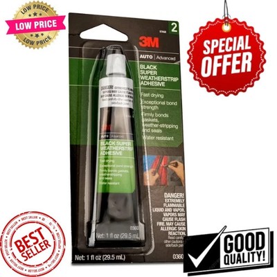 3M BONDO 03602 1OZ TUBE BLACK SUPER WEATHERSTRIP GASKET ADHESIVE GLUE 711488 New