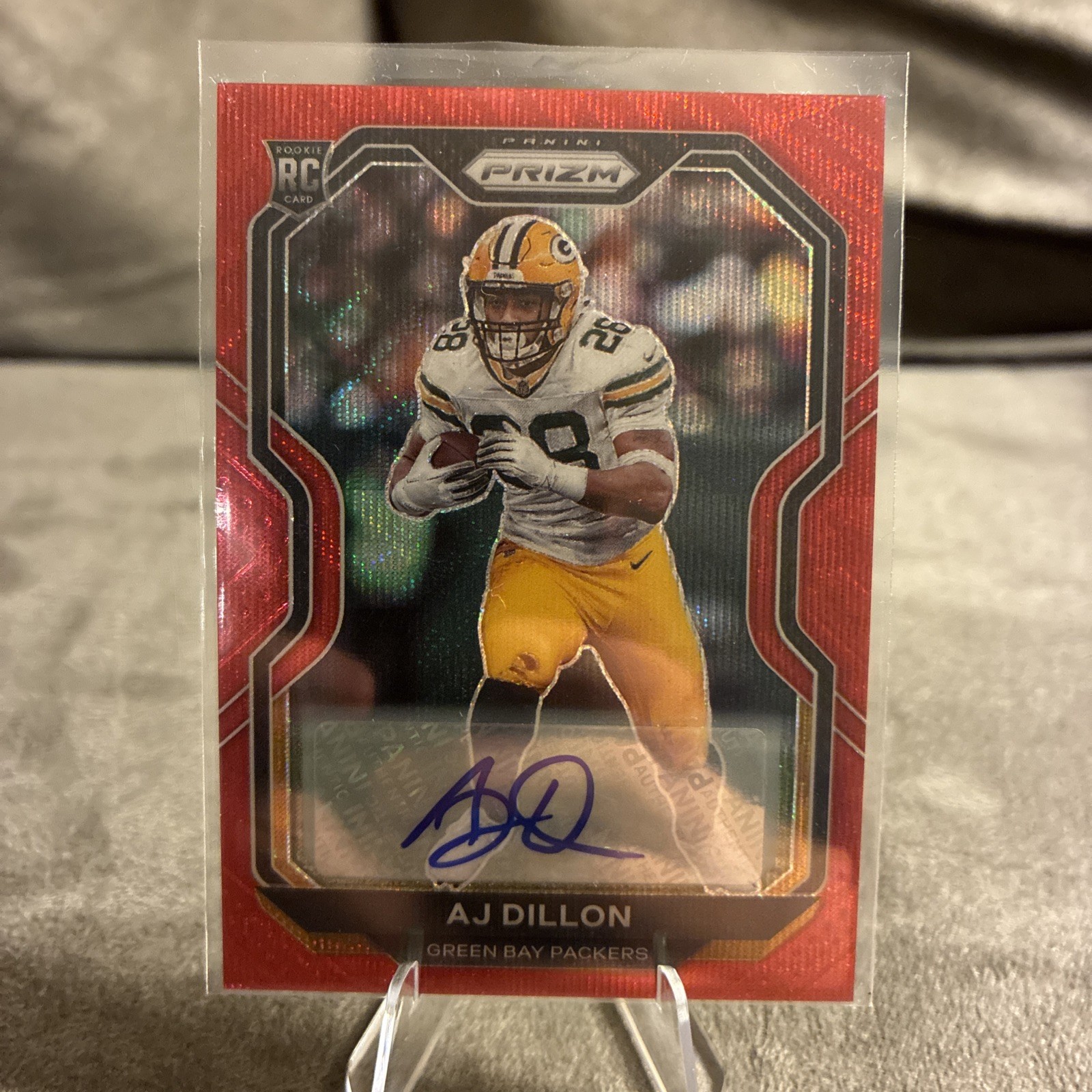 2020 Panini Prizm - Rookie AJ Dillon #364 Red Wave Prizm Autographs /149 