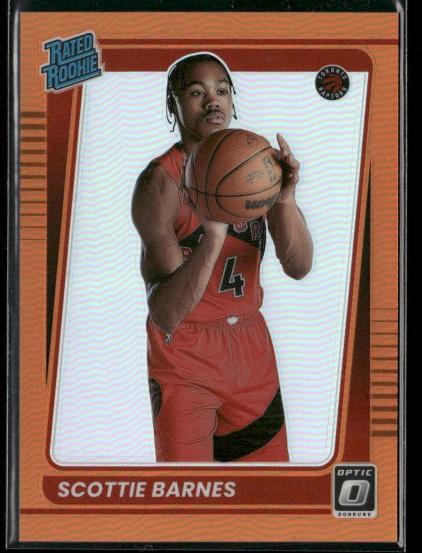 2021-22 Donruss Optic Scottie Barnes #186 Orange Prizm /199 Rookie RC Raptors