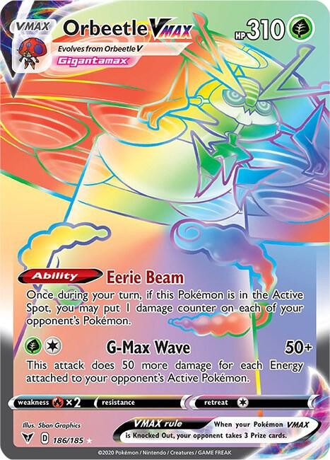 Orbeetle VMAX (Secret) Vivid Voltage 186/185 NM Holo ENGLISH
