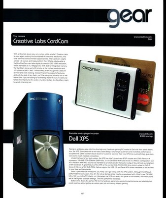 Creative Labs CardCam Dell XPS PC Original Magazine Article Ad Print 2003 Gear