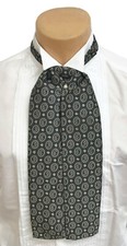 Boy's Antique Gold  Black Paisley Ascot Cravat with Pin Victorian Morning Dress