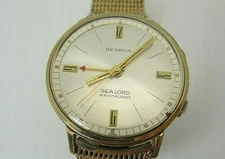 Vintage Rare Benrus Sea Lord Wrist Alarm Watch Mens Series 1345 Divers 34 mm.