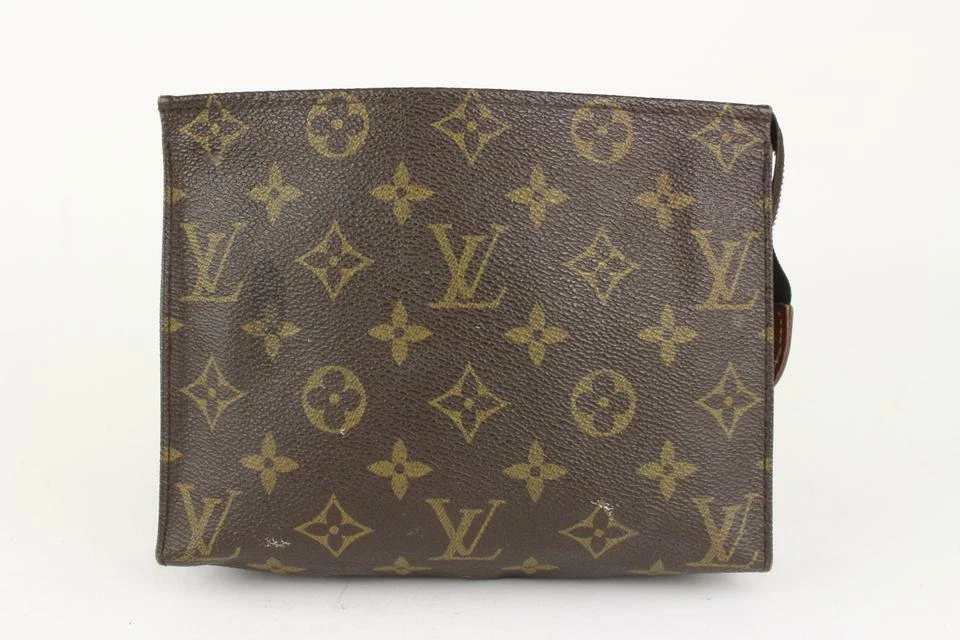 Authentic LOUIS VUITTON Monogram Poche Toilette 19 Clutch (Re-lined)