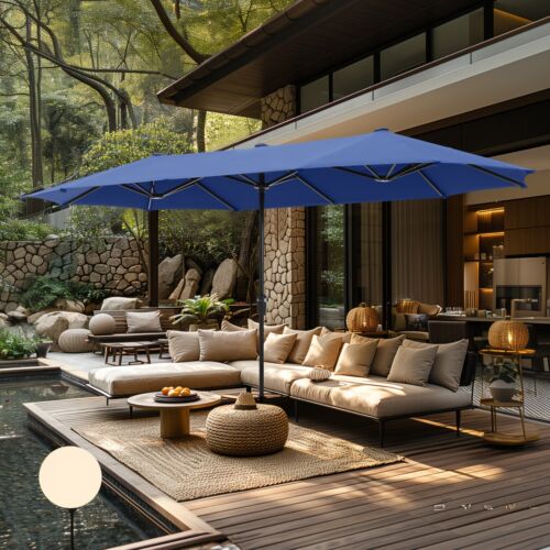 13ft Patio Umbrella Double Side Large Outdoor Market Umbrella with Crank - Picture 16 of 112