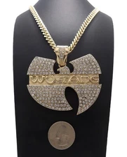 NEW ICE BLING WU TANG PENDANT & 30" 6mm CUBAN CHAIN*