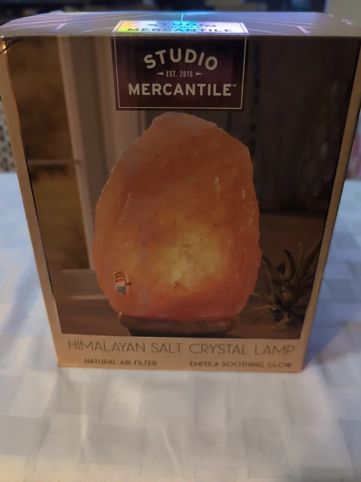 Studio Mercantile Lámpara de Cristal de Sal del Himalaya Calmante Filtro de Aire Natural NUEVO Foto 3 de 4