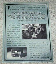 1999 ad page clipping - Goodnites bedwetting diaper underpants girl Print ADVERT