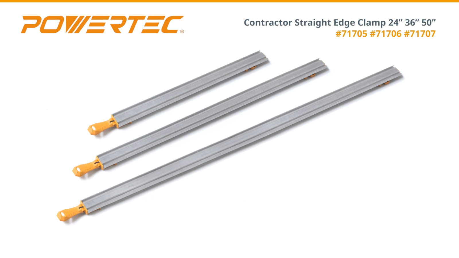 POWERTEC 71707 Contractor Straight Edge Clamp Saw Guide for Woodworking