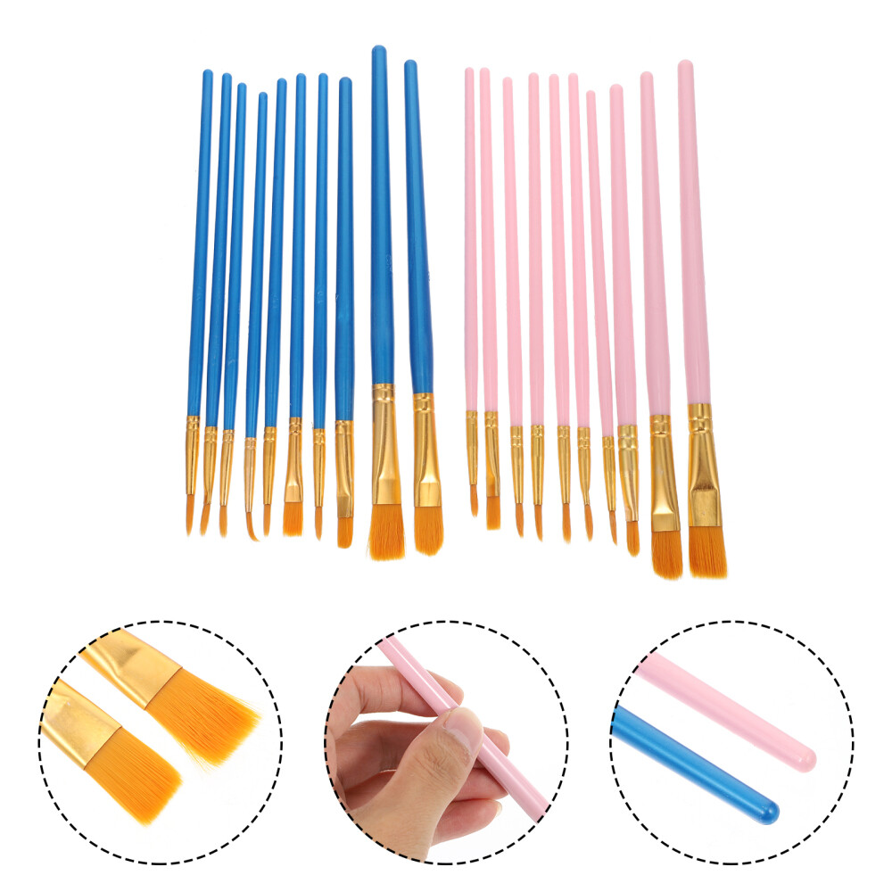 20 Pcs Script Liner Brush Round Pointed Tip Art Brushes eBay