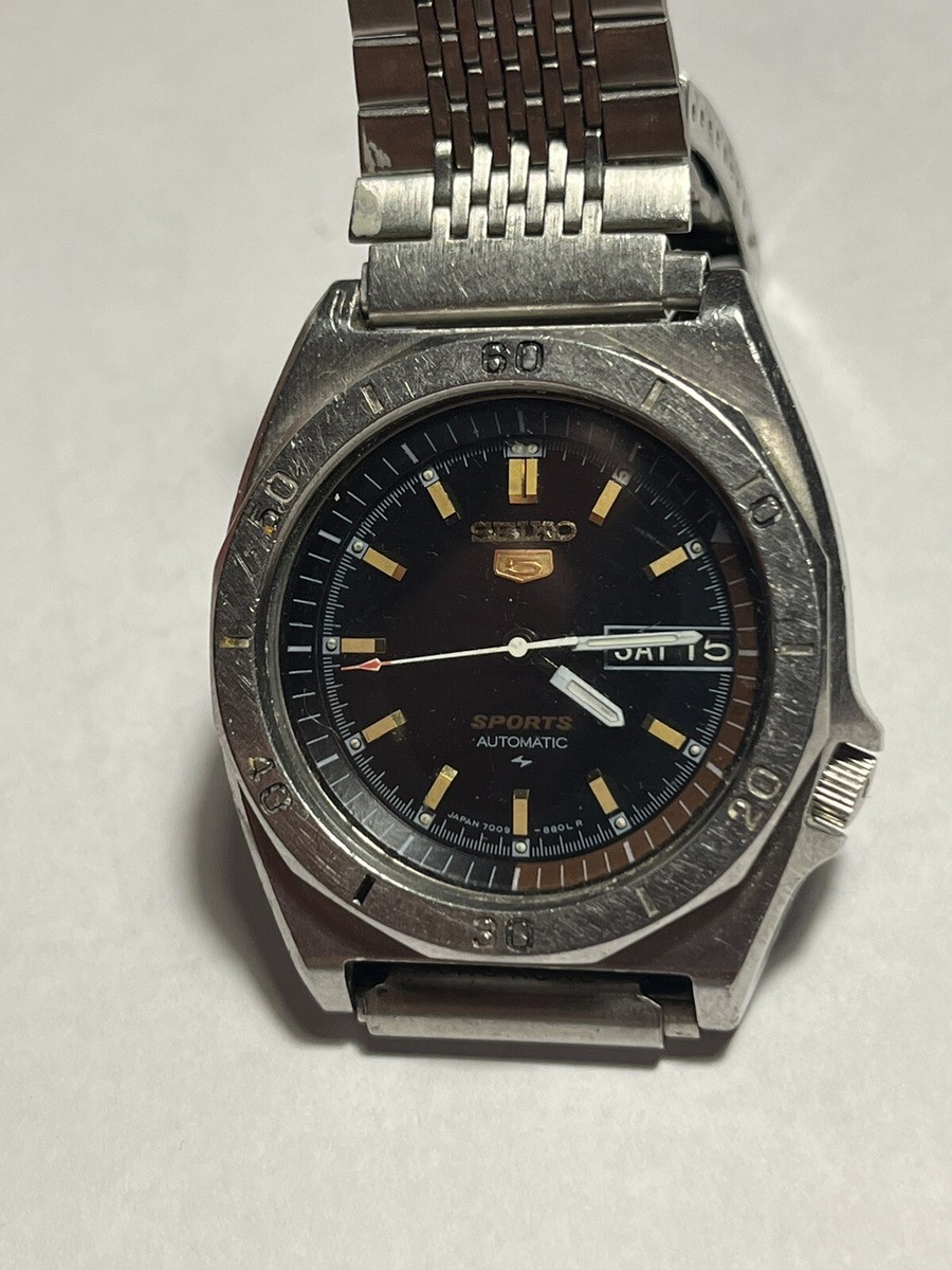 Authentic Seiko Automatic Sports Rare 7009-8570 S 5 Vintage Retro
