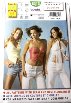 Burda 8313 Young Misses Top 8-10-12-14-16-18 Sewing Pattern (Close-Fitting)