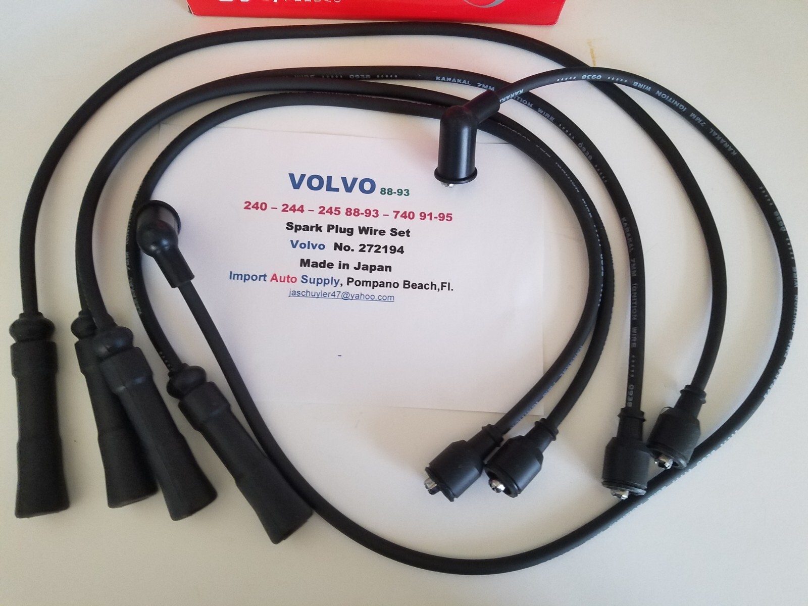 Juego de cables de encendido de silicona Volvo 240, 242, 244, 245 8193