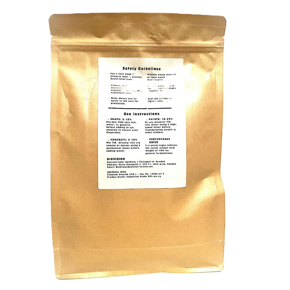 Titanium Dioxide (TIO₂) – Ultra Fine, Bright White Pigment – 11 lbs (5kg) - Image 3 of 3