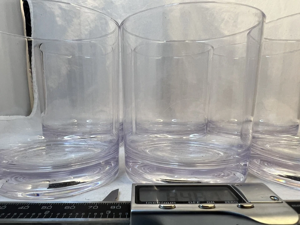 "Seis 6 copas de vino de policarbonato transparente (plástico fuerte) de 3,33"" de diámetro 3,72"" de alto" Foto 3 de 3