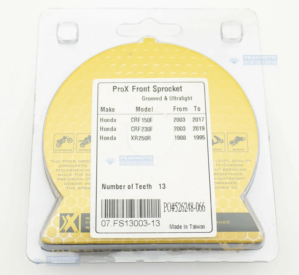 Pro-X - 07.FS13003-13 Roda dentada dianteira ultraleve 13T para Honda CRF230F 2003-2019 - Imagem 3 de 4