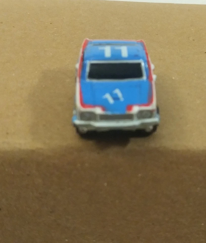 1986 Micro machine Ford Mustang Stock Race Vintage Galoob Funny Car Blue & White - Image 3 of 4
