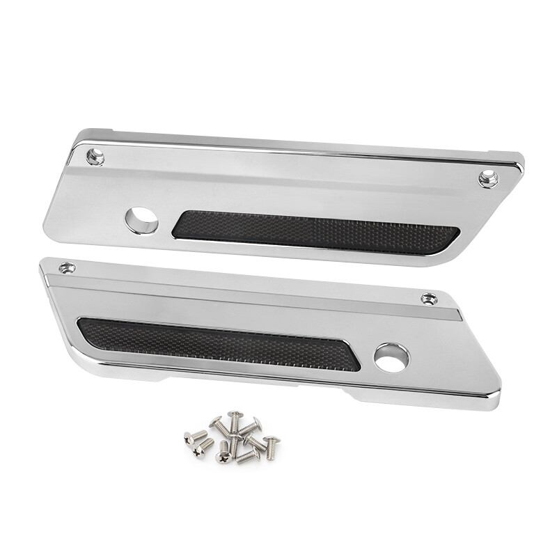 Chrome & Smoke Saddle Bag Hinge Latch Covers For Harley Electra Street Glide Touring 1993-2013